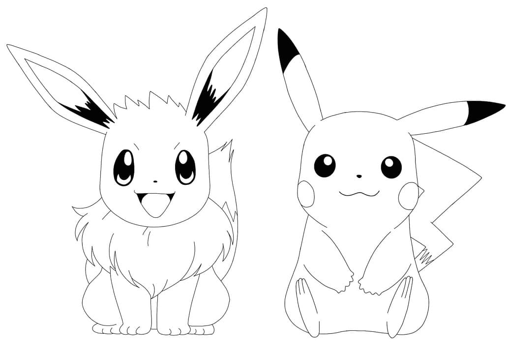 Eevee and Pikachu