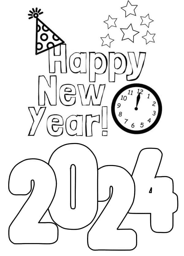 Happy New Year 2024 Image Coloring Game 