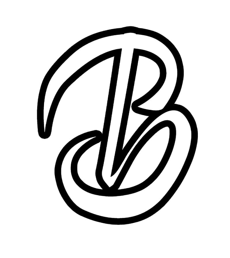 Letter B Calligraphy Alphabet Coloring - Play Free Coloring Game Online