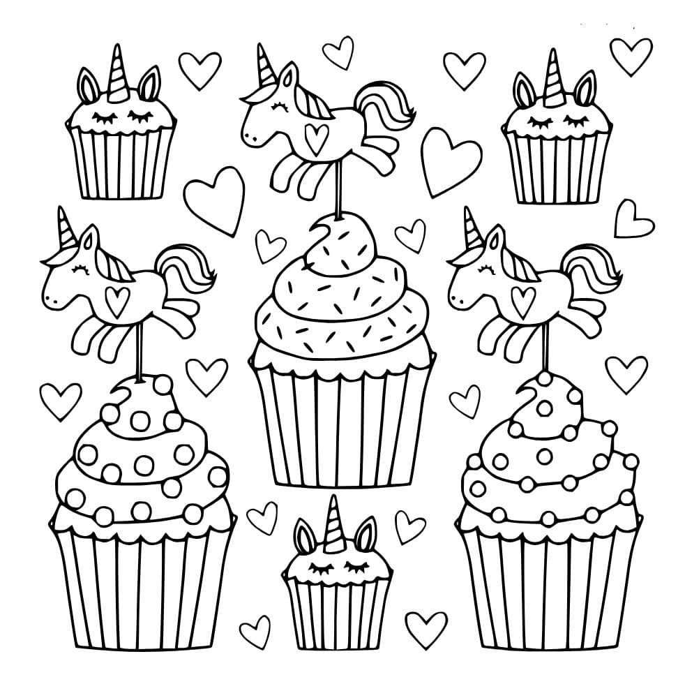 Kawaii Unicorn Cupcake Coloring Play Free Coloring Game Online
