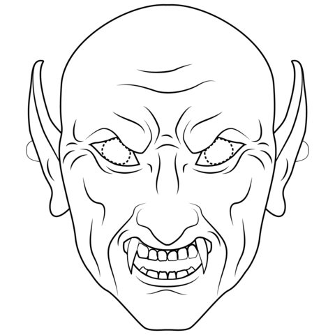 Vampire Mask Coloring Game Vampire Mask